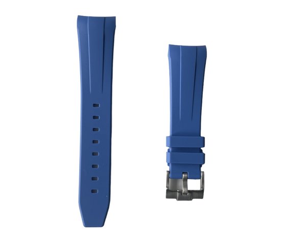 22mm Curved rubber strap Light Blue Blancpain x Swatch