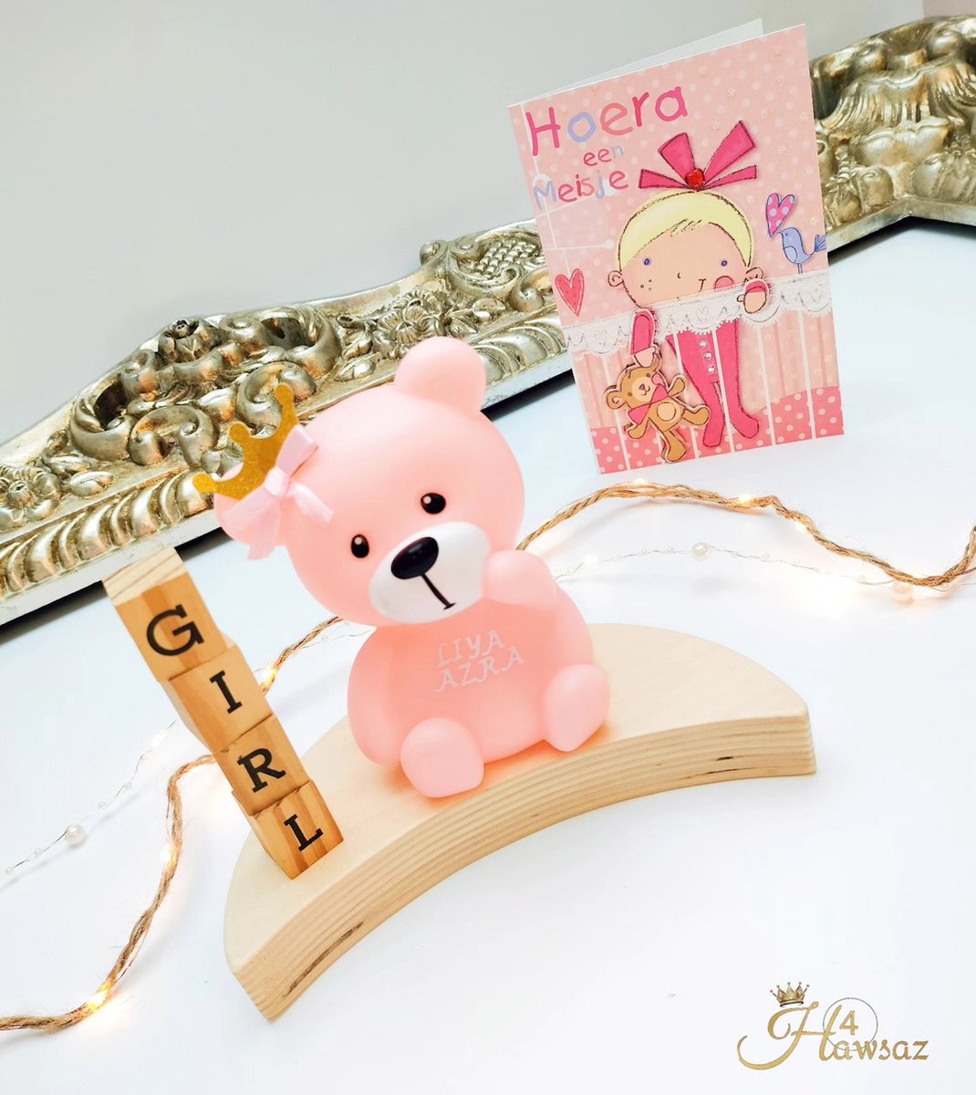 Goedkoopste Een LED-nachtlamp in de vorm van een beertje Roze- Hawsaz.nl cadeau - Beer lampje met naam - Kraamcadeau - Gepersonaliseerd - Babygeschenk- kraamcadeau met naam - Kinder Nachtlampje - Naam Personaliseren -Babygeschenk - voor meisjes - Nachtlampje