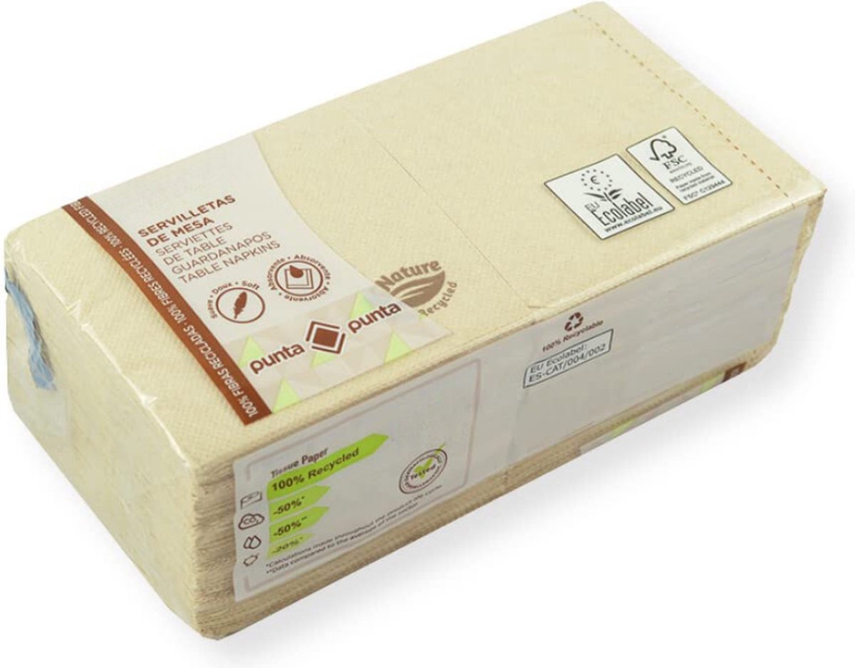 Servetten DiDi Tissue cocktail servet 24cm 2 laags creme