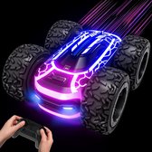 Dubbelzijdige RC Auto met LED-verlichting - Afstandsbediening - Offroad Speelgoed