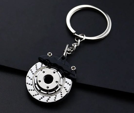 Sleutelhanger remschijf zwart- Zilver - Scooter sleutelhanger - Motor sleutelhanger
