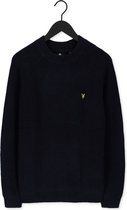 Lyle & Scott Shaker Stitch Mock Neck Jumper Truien & Vesten Heren - Sweater - Hoodie - Vest- Blauw - Maat S