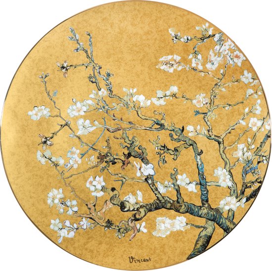 Goebel - Vincent van Gogh | Wandbord Amandelboom goud 51 | Porselein - 51cm - met echt goud - Limited Edition