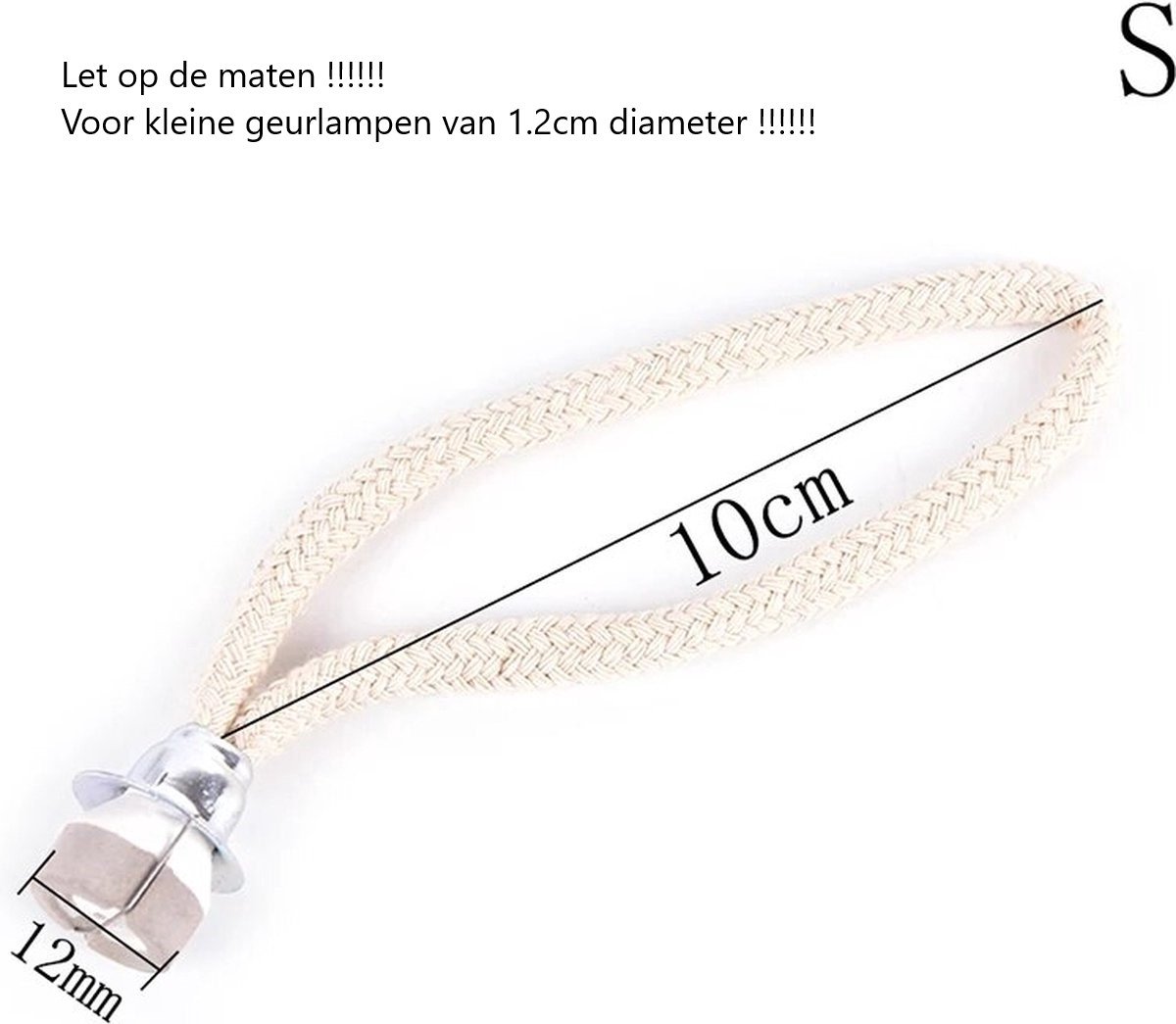 Lont met steen - Wick & Stone maat S vervangende lont voor >>> kleine Geurbranders met diameter 1.2 cm