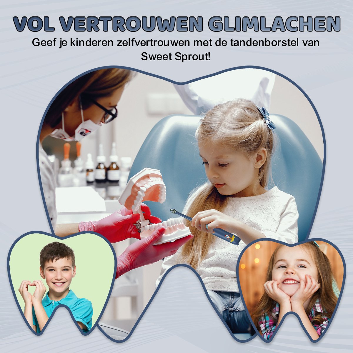 Sweet Sprout Sonische Tandenborstel Kinderen Blauw 0-4 Jaar - afbeelding 3