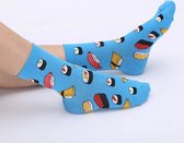 Sokken - Blue Sushi - One Size (mt 36 - 44) - grappige sokken - vrolijke sokken met print