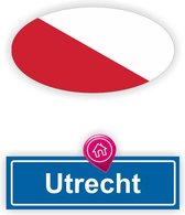 Utrecht stadsvlag auto stickers set 2 stuks.
