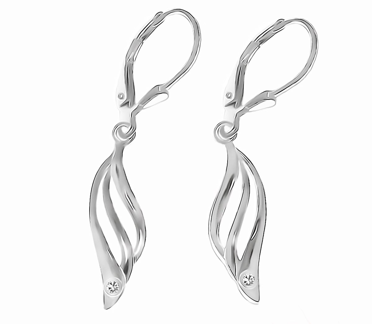 Juwelier Zwartevalk - Zilveren (gerhodineerd) hanger oorbellen - 22.251