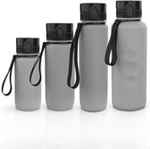 Bidon 1 Liter - Waterfles 1 liter - Bidon 1000ml - Drinfkles 1 Liter - Grijs