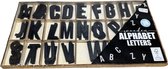 Houten alfabet letters - zwart - 78 delig - 3 x 1.5 cm