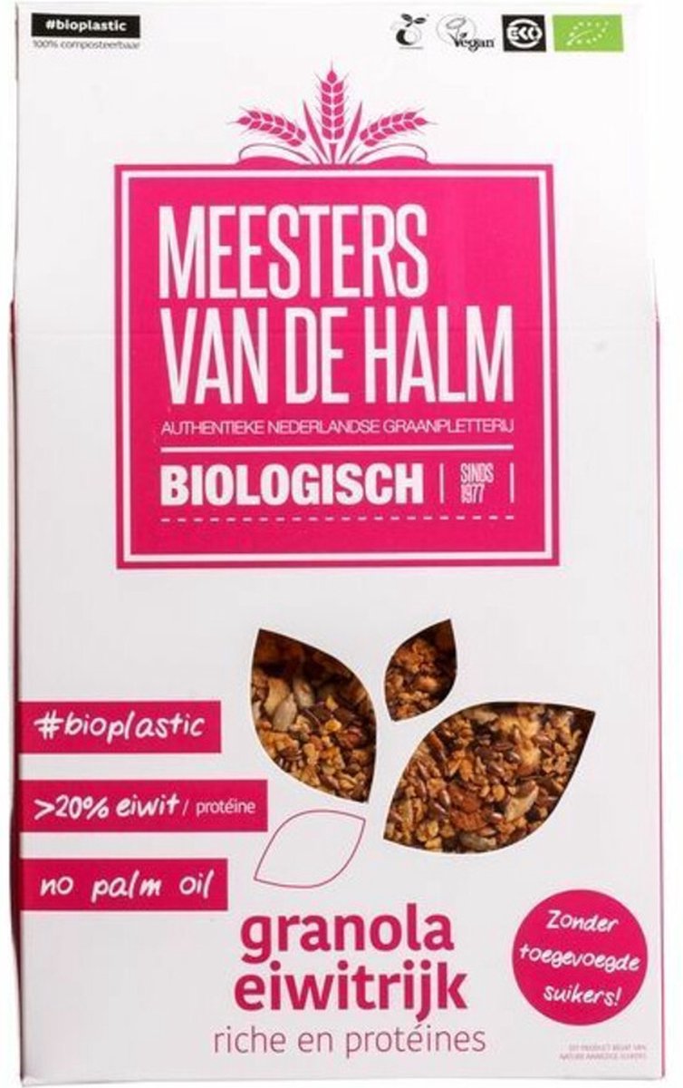 De Halm Granola eiwitrijk bio (350g)