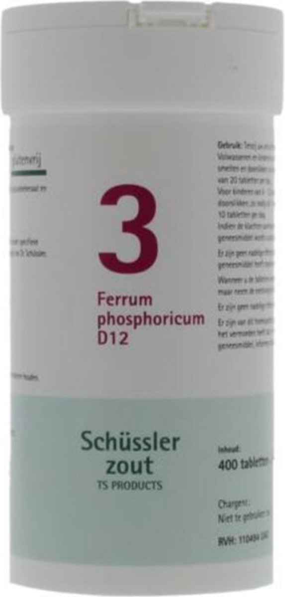 Goedkoopste Pfluger Schussler Zout nr 3 Ferrum Phosphoricum D12 - 1x 400 tabletten