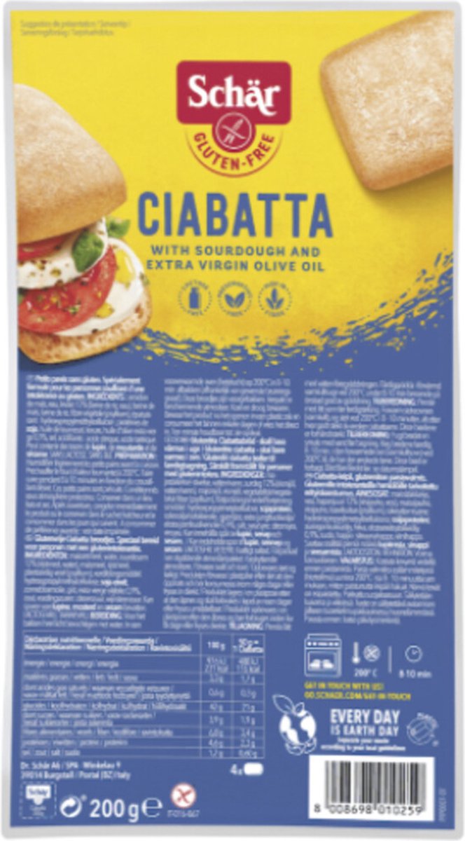 Goedkoopste Schar Ciabatta glutenvrij 4 Stuks