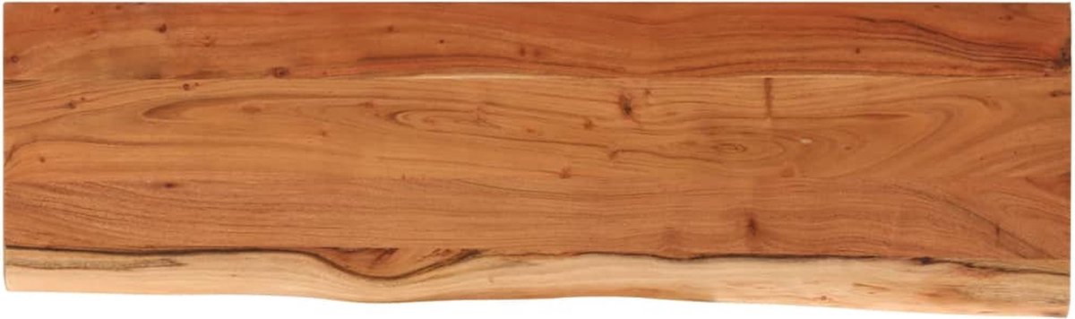 vidaXL Wandschap - rechthoekig - natuurlijke - rand - 110x30x2,5 - cm - acaciahout Naturel