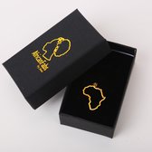 AfricanFabs® 18k Vergulde Afrika ketting / hanger - Afrika kaart halsketting Goudkleurig - Afrika continent vorm (Gold plated African Necklace)