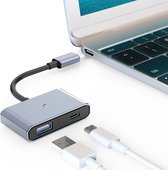 NÖRDIC USBC-HUB19 USB-C naar USB-A 3.0 OTG Adapter - 5V 3A - 5Gbps - Power Delivery