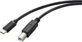 Renkforce USB-kabel USB 2.0 USB-C stekker, USB-B stekker 2.00 m Zwart Afscherming totaal RF-5720420