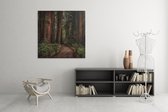 Canvas Schilderij - Wandelpad in het bos - Natuur - 100x100x2 cm
