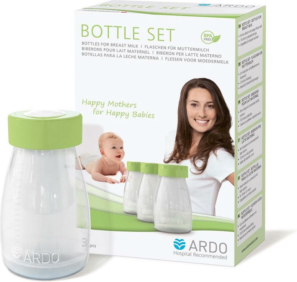 Goedkoopste Ardo Bewaarflessen Set 3 x 150 ml