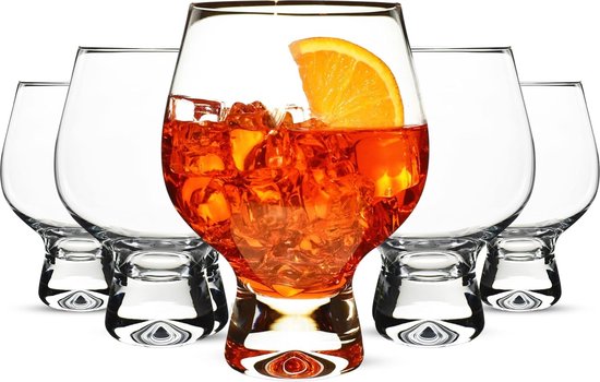 4-delige cocktailglazen 540 ml Handgemaakte en exclusieve glazenset | Aperol glazen dubbelglasconstructie voor onbreekbaar voor barfeesten, feesten, recepties, banketten
