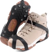 Klimijzer voor bergschoenen met 11 tanden, verdikte schoenklauwen van roestvrij staal, anti-slip schoenspikes voor wandelen, trail, hardlopen, trekking, winter, outdoor