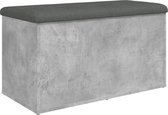 vidaXL - Opbergbankje - 82x42x45 - cm - bewerkt - hout - betongrijs
