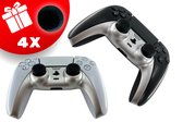 TURQERO Playstation 5 controller faceplate set - Controller behuizing - Zilver - Geschikt voor playstation 5 controller- Inclusief Thumb Grips