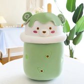 Kawaii knuffel / Bubble Tea knuffel / panda knuffel / groene 25 cm pluche Slaap kussen Knuffel Tea Pluche panda groen