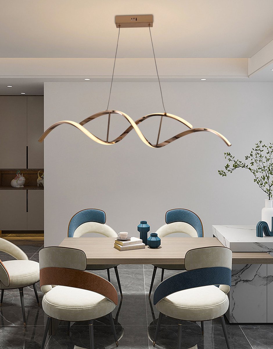 Bellastein Hanglamp Eettafel, LED Hanglamp Eettafel Hanglamp Dimbaar Met Afstandsbediening Hanglamp Hoogte Verstelbare Kroonluchter Lamp Voor