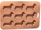 Teckel - Mal - Chocolade - IJsblokjesvorm - Ijsblokjes - abrikoos - 22x16cm