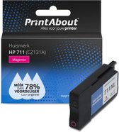 PrintAbout huismerk Inktcartridge 711 (CZ131A) Magenta geschikt voor HP