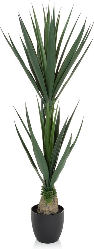 Kunstplant Yucca palm hoogte 135 cm groen palmlelie kunstboom grote kamerplant kunstlijk, 871007