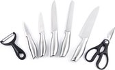 Couteaux de cuisine Recalma - Ensemble de couteaux 7 pièces - Acier inoxydable - Couteau de chef - Couteau japonais - Incl. Ciseaux et éplucheur de pommes de terre