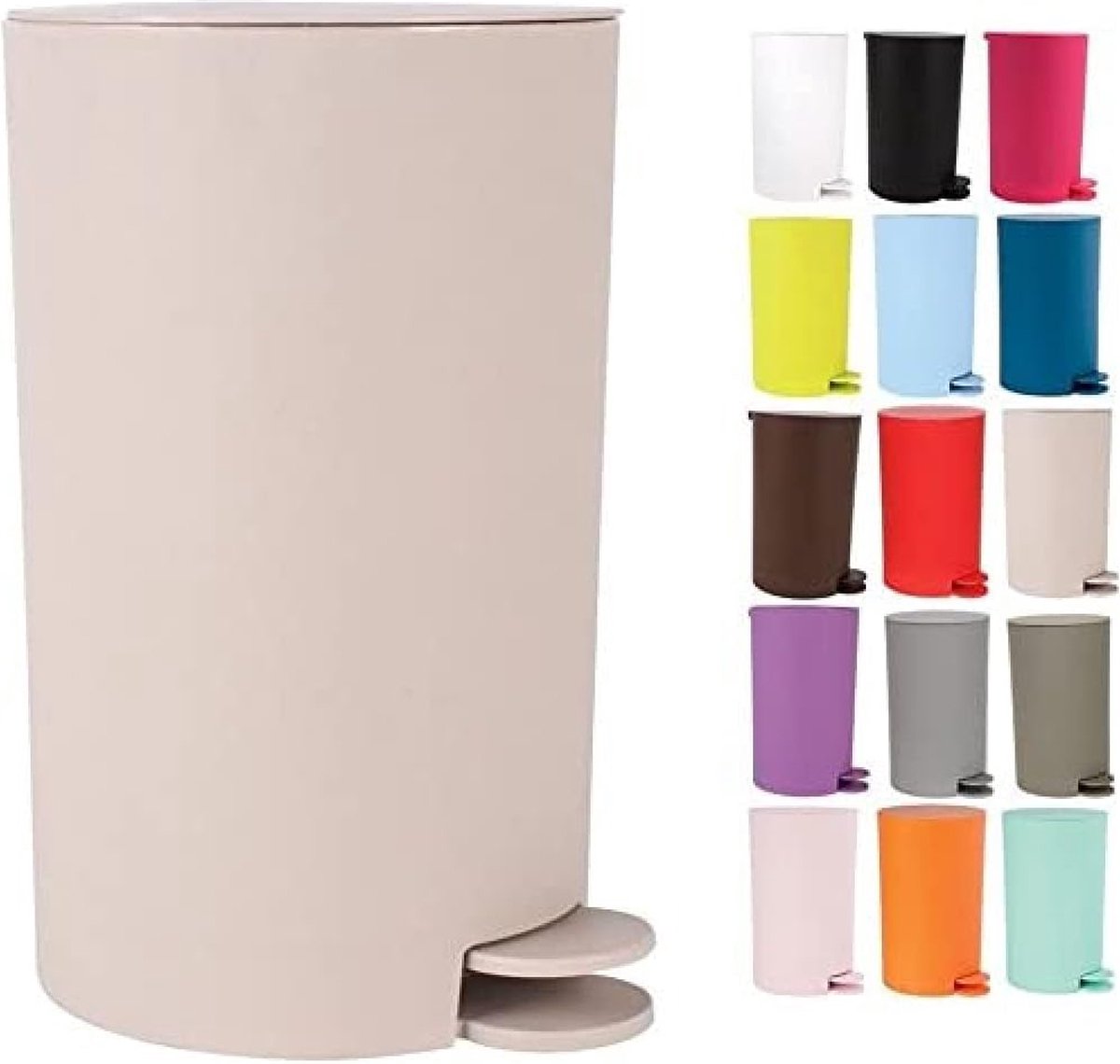 Goedkoopste Afvalbak voor badkamer of keuken, inhoud 3 l, beige, 30 x 20 x 15 cm