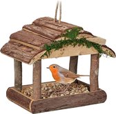 Relaxdays - Vogelvoerhuisje – Vogelvoederhuis – Lichtgewicht – Hangend - Voor Kleine Vogels - Hout – Tuin