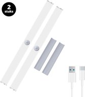 FlinQ Verstelbare Kastverlichting met Bewegingsensor - Keukenverlichting - Oplaadbaar & Draadloos - 21 cm - 2-pack - Wit