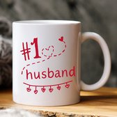 1# Husband mok - Valentijn cadeautje voor hem - Valentijn cadeautje voor haar - Valentijnsdag - Verjaardag cadeau - Cadeau voor man - Cadeau voor vrouw - Grappige cadeaus - Mokken - Theeglazen - Koffiebeker
