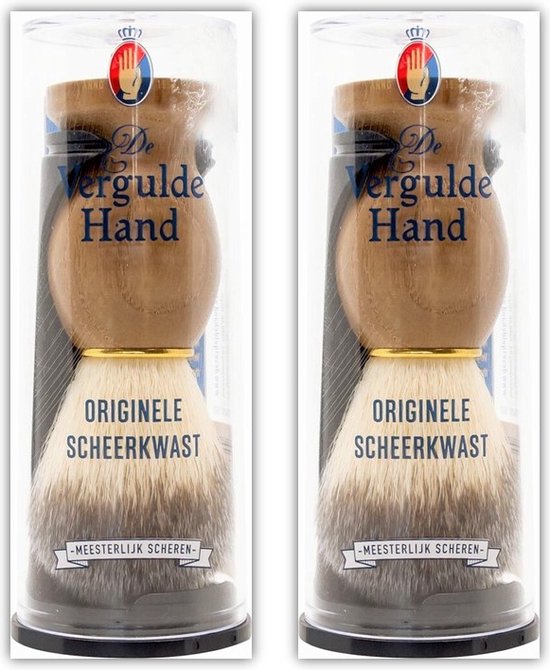 2 stuks Vergulde hand originele kapperskwast