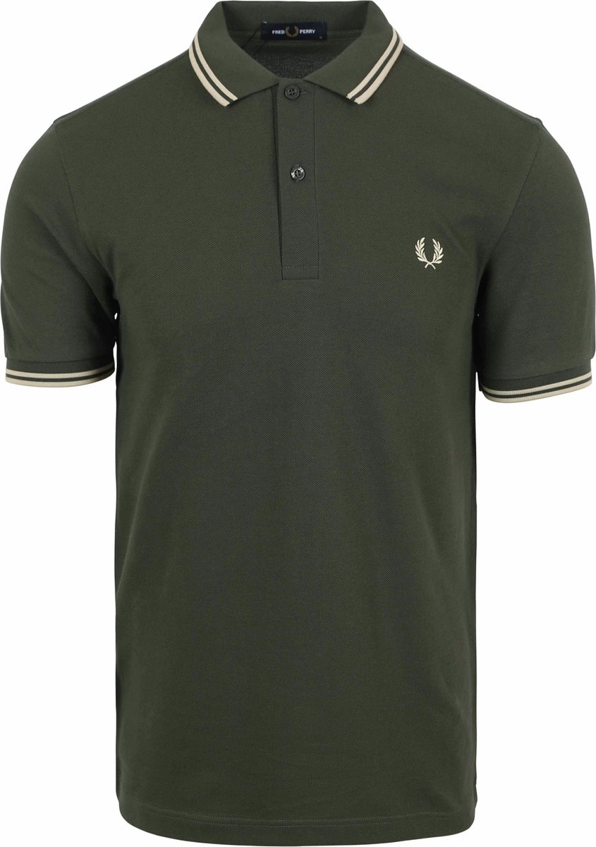Twin Tipped Fred Perry Polo Fieldgreen/Oatmeal Groen