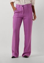 Jansen Amsterdam Wq417 Woven Wide Long Pants Broeken Dames - Paars - Maat M