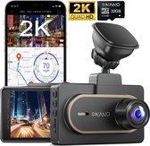 Nanocam M27 32gb dashcam voor auto - 2K QuadHD video - Wifi - GPS - 32gb SD - Super compact - 150 graden kijkhoek - Nachtzicht - Parkeermodus - 3.0 inch IPS LCD - 2024 model - dashcam voor auto met optionele achter camera