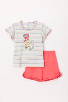 Woody pyjama meisjes - multicolor - zeepaardje - gestreept - 241-10-PSG-S/920 - maat 104
