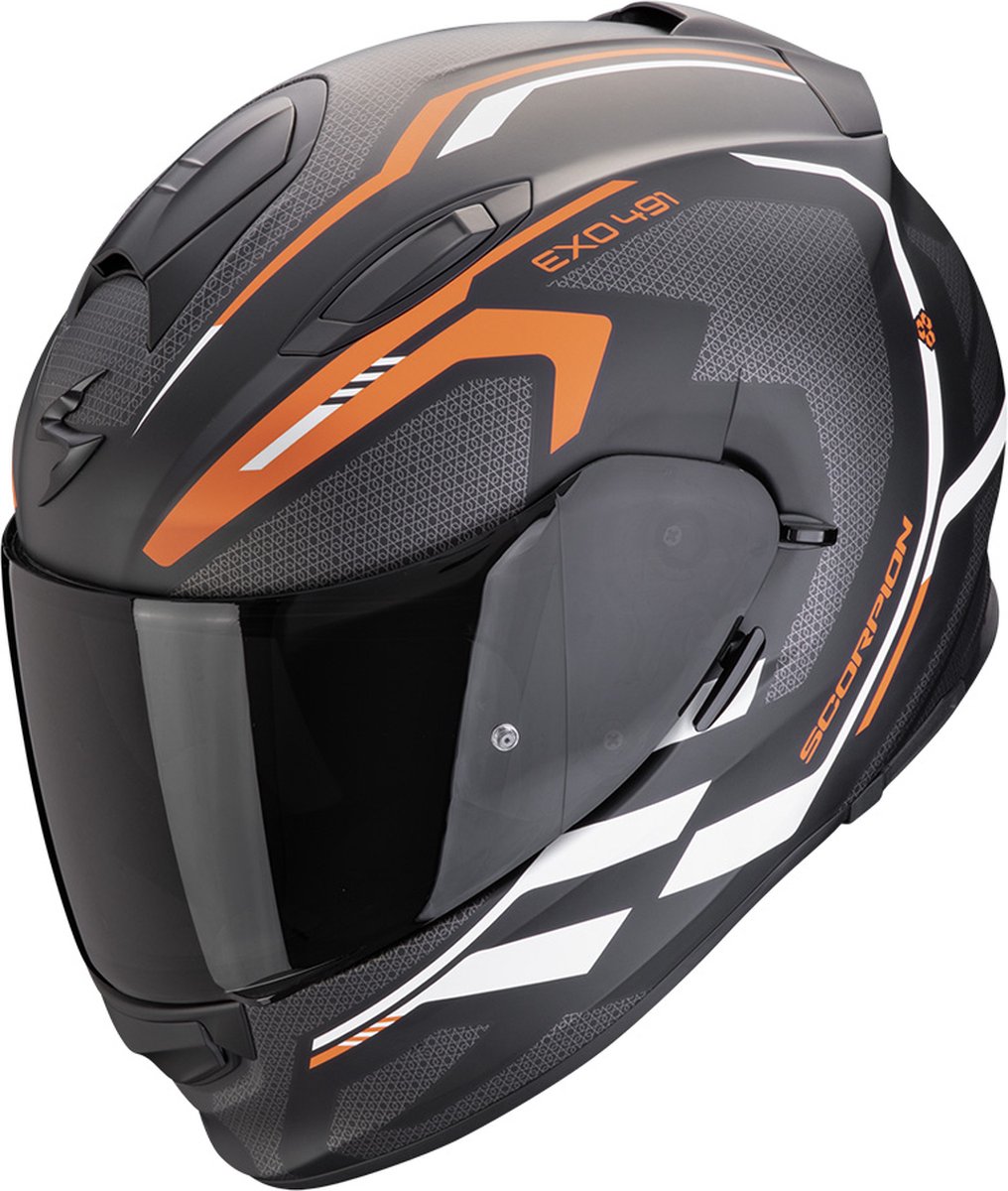 Scorpion Exo 491 Kripta Matt Black-Orange-White L - Maat L - Helm