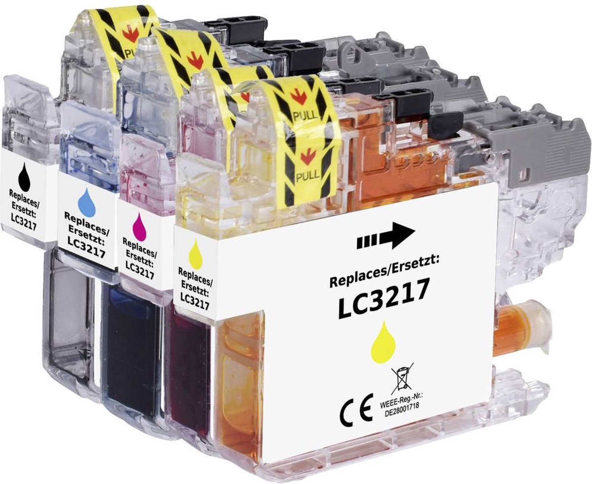 Renkforce Inktcartridge vervangt Brother LC-3217BK, LC-3217C, LC-3217M, LC-3217Y Compatibel Combipack Zwart, Cyaan, Mag