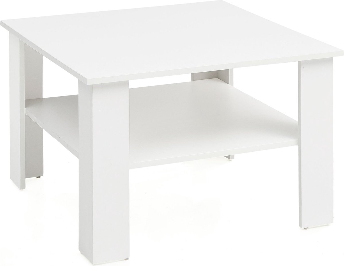 salontafel WL5.834 Wit 60x42x60 cm Design houten tafel met plank | Salontafel Koffietafel | Salontafel Salontafel | Salontafel Stubentisch met opbergruimte | Woonkamer met tafel