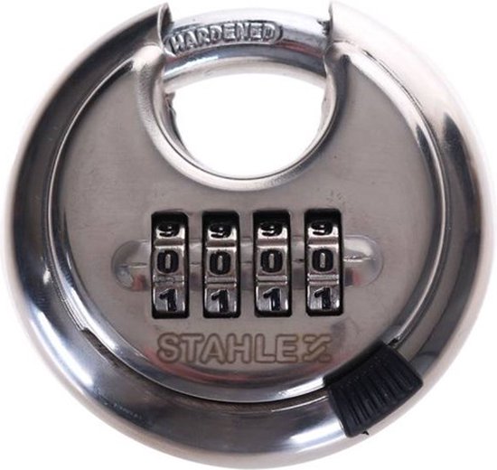 Stahlex Discus slot met cijferslot - RVS - Ø 70 mm - Weersbestendig - Sleutelloos