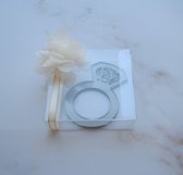 Diamanten Ring - Bedankje - bruiloft - verloving - hennadag - unieke bedankjes - feest - 8 x 8 x 2 cm