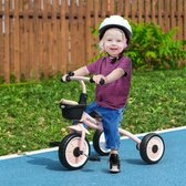Roze metalen kinderfietsen voor kinderen van 2-5 jaar met verstelbare zitplaats, fietsmandje en bel