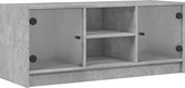 vidaXL-Tv-meubel-met-glazen-deuren-102x37x42-cm-betongrijs