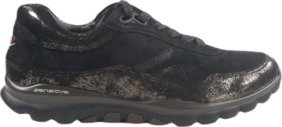 Gabor rollingsoft sensitive 96.967.41 - dames rollende wandelsneaker - zwart - maat 35 (EU) 2.5 (UK)